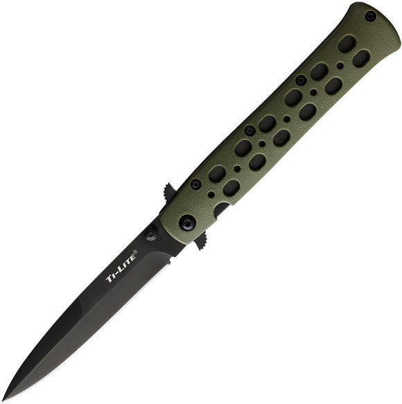 Cold Steel Ti-Lite Pocket Knife Linerlock OD Green Zy-Ex Folding AUS-8A 26SPODBK