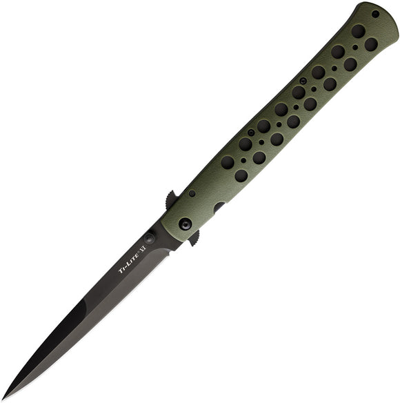 Cold Steel Ti-Lite Pocket Knife Linerlock Green Zy-Ex Folding AUS-8A 26SXPODBK