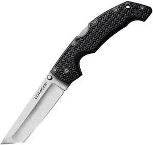Cold Steel Large Voyager Folding Tanto Blade AUS10A Black Handle Knife 29AT