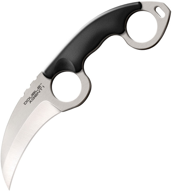 Cold Steel Double Agent Plain Black Girv-Ex Handle AUS-8A Stainless Knife 39FK