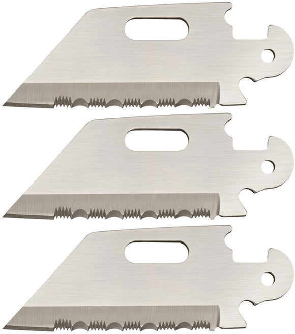 Cold Steel Click N Cut 3pk Stainless Sheepsfoot Serrated Utility Blades 40AP3C