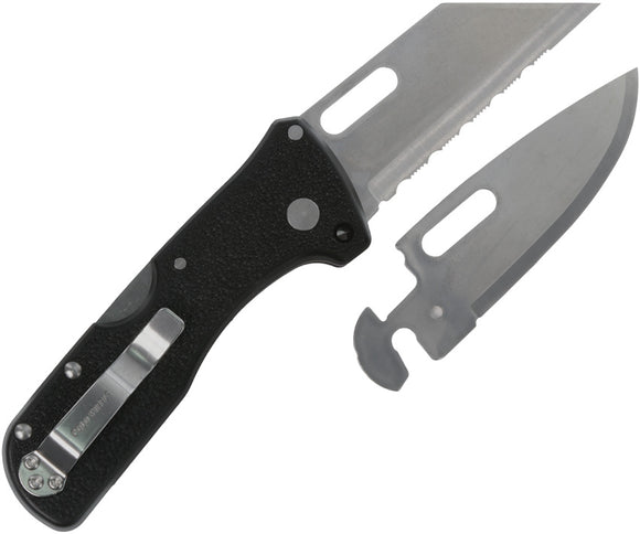 Cold Steel Click N Cut Pocket Knife Lockback Black ABS Folding 420 Blade 40BAZ