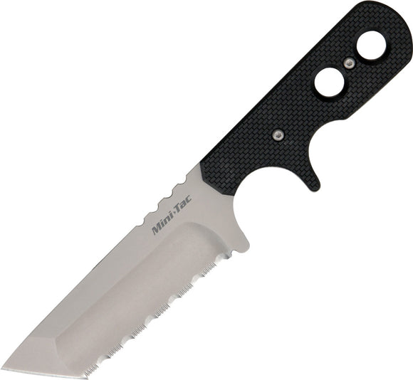 Cold Steel Mini Tac Tanto Serrated Black Griv-Ex Handle AUS-8A Knife 49HTFS