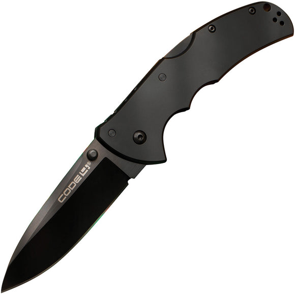 Cold Steel Code 4 Lockback Spear Point Black Folding Knife 58PASB