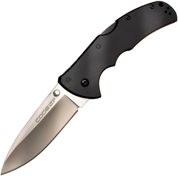 Cold Steel Code 4 Lockback Plain Spear Point Black Folding Knife 58PAS