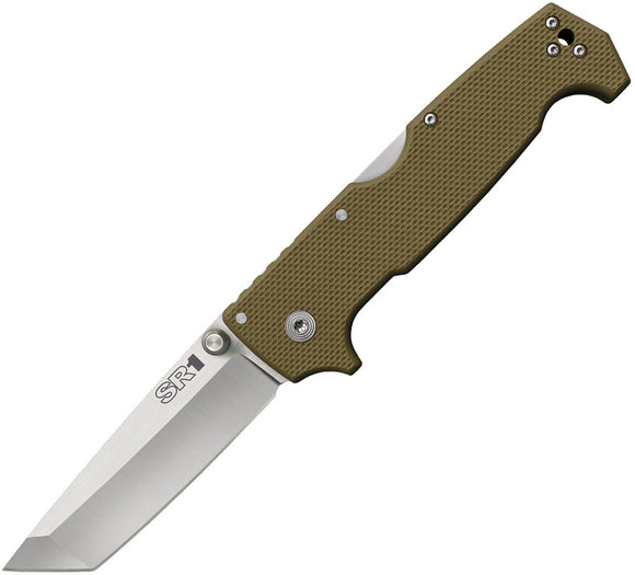 Cold Steel SR1 Tanto Lockback OD Green G10 Handle Folding Knife 62LA