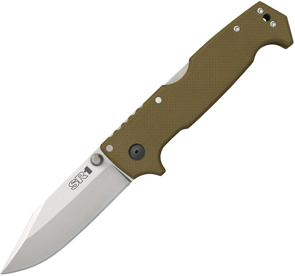 Cold Steel SR1 Folding Knife Green G10 Handle Satin Finish CPM S35VN Stainless Blade 62L