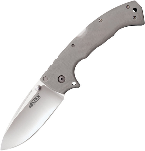 Cold Steel 4-Max Lockback Folding Drop Point Blade Gray G10 Handle Knife 62RM