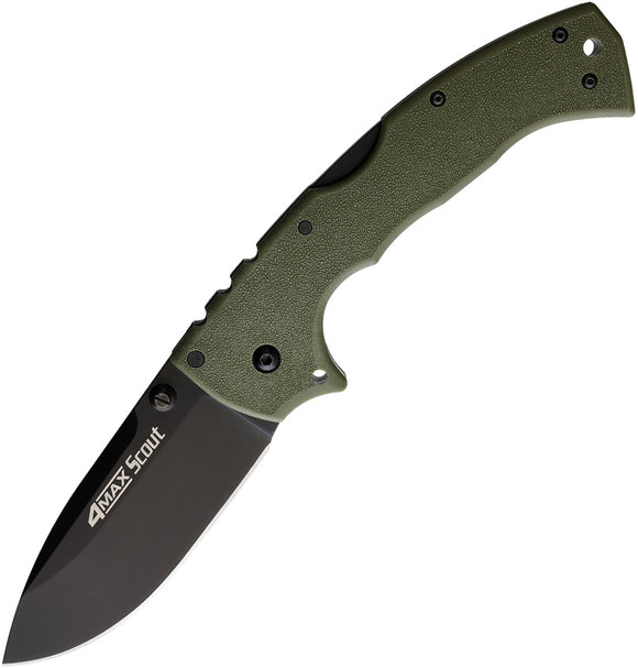 Cold Steel 4-Max Scout Pocket Knife Lockback OD Green & Black AUS-10A 62rqodbk