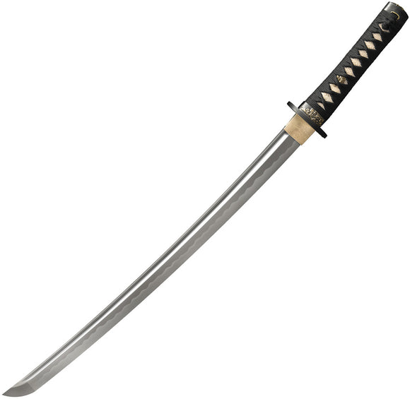 Cold Steel Gold Lion Wakishashi Katana Wrapped Damascus Sword w/ Scabbard 88ABW