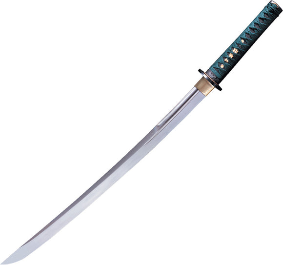 Cold Steel Dragonfly Wakizashi Katana Blue Wrapped Stainless Sword w/ Scabbard 88DW