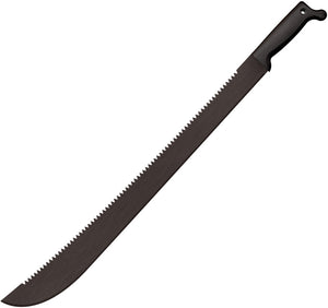 Cold Steel 29.625" Latin BLK Fixed Sawback Blade Machete Plus with Sheath 97AM24DS