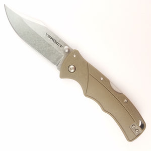 Cold Steel Verdict Pocket Knife Lockback FDE Folding 4116 Stainless FLC3CPSSFDE