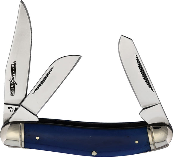 Cold Steel Gentleman's Stockman Blue Bone Folding 8Cr13MoV Pocket Knife FLGSTKMB