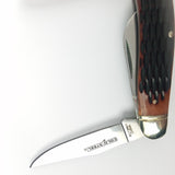 Cold Steel Gentleman's Stockman Pocket Knife Brown Bone Folding 8Cr13 FLGSTKMJ