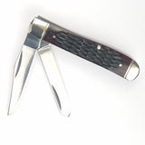 Cold Steel Mini Trapper Pocket Knife Brown Jigged Bone Folding 8Cr13MoV FLMTRPRJ
