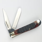 Cold Steel Mini Trapper Pocket Knife Brown Jigged Bone Folding 8Cr13MoV FLMTRPRJ