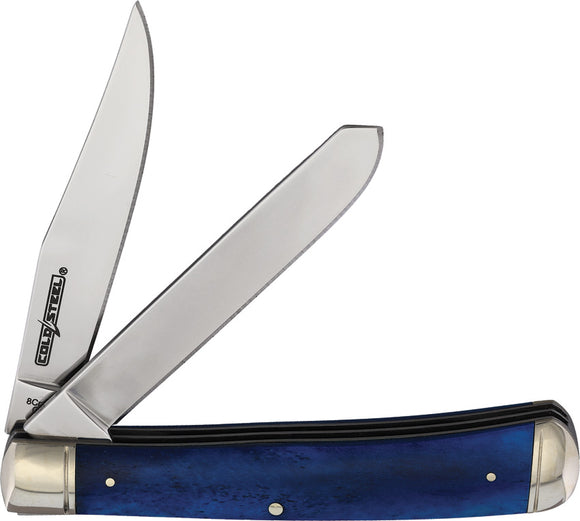 Cold Steel Trapper Pocket Knife Blue Smooth Bone Folding 8Cr13MoV FLTRPRB