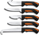 Cold Steel Hunting Kit Black & Orange TPR Stainless Steel Fixed Blade Knife Set FXFLDKIT