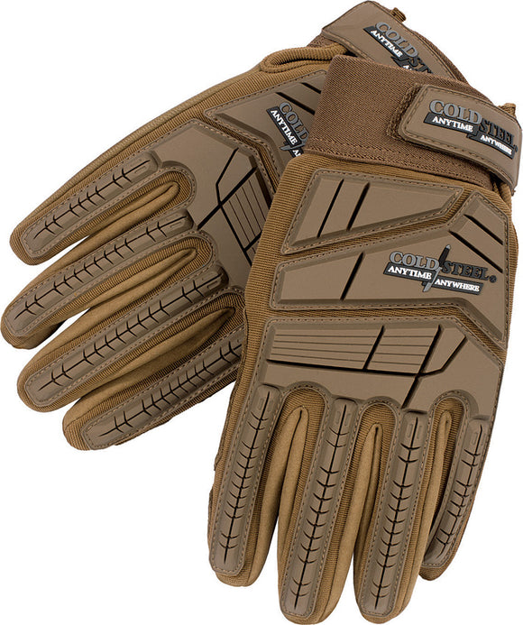 Cold Steel Anytime Anywhere Tactical Tan Brown Colored Size XL Gloves GL23