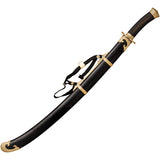 Cold Steel Chinese Sabre Sword Black Wood 1060HC Steel Sword w/ Scabbard SWCHNSBR