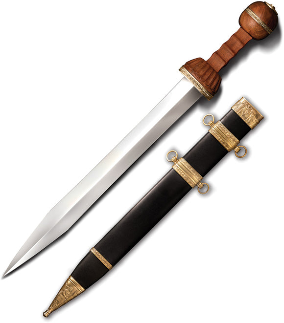 Cold Steel Roman Gladius Sword Rosewood Carbon Steel Sword w/ Scabbard SWRMNGLD