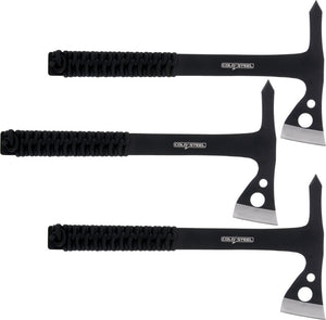 Cold Steel 420 Blk Stainless Steel 3 Piece Throwing Axe Set w/ Sheath TH175AX3PK