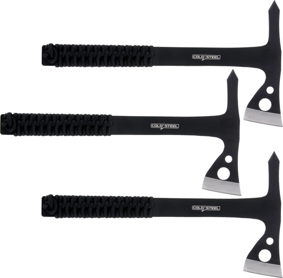 Cold Steel 420 Blk Stainless Steel 3 Piece Throwing Axe Set w/ Sheath TH175AX3PK