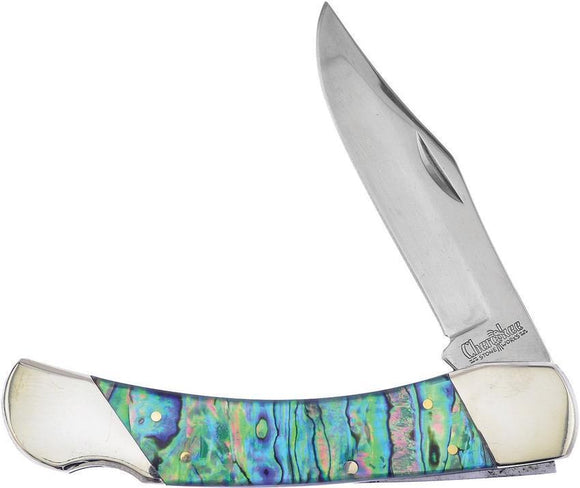 Frost Bear Claw Lockback Abalone Cherokee Stone Works Folding Knife