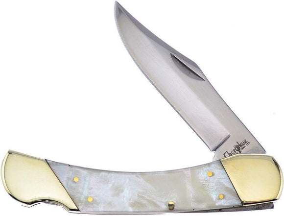 Frost Cutlery Lockback Mother of Pearl Handle Stainless Folding Knife