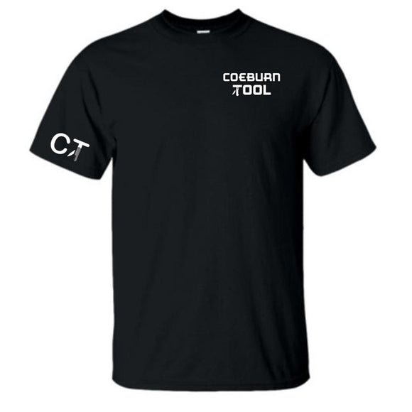 Coeburn Tool Small Word Logo Black Short Sleeve T-Shirt w/ CT Logo Sleeve 2XL