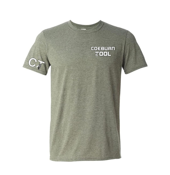 Coeburn Tool Small Word Logo Heather Green Short Sleeve T-Shirt w/ CT Logo Sleeve 2XL