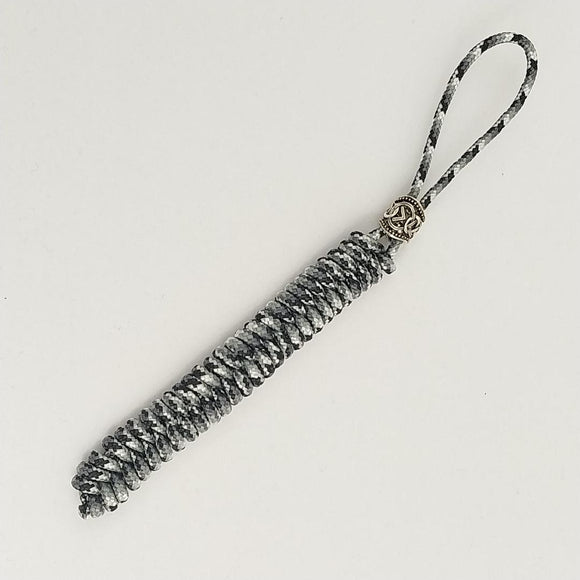 Coeburn Tool Black & White Checkered Fishtail Knot Paracord Lanyard w/ Viking Bead CT1039