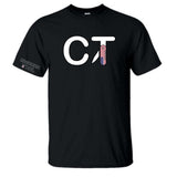 Coeburn Tool CT American Flag LG Logo Black Short Sleeve T-Shirt w/ Outline Coeburn Sleeve 2XL