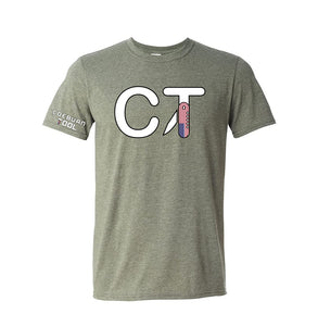 Coeburn Tool CT American Flag LG Logo Heather Green Short Sleeve T-Shirt w/ Solid Coeburn Sleeve 2XL