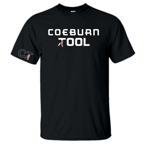 Coeburn Tool American Flag LG Logo Black Short Sleeve T-Shirt w/ Outline CT Sleeve 2XL