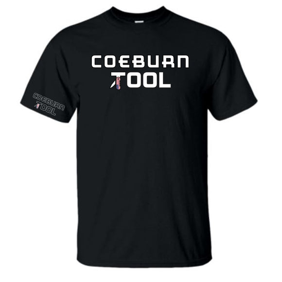 Coeburn Tool American Flag LG Logo Black Short Sleeve T-Shirt w/ Outline Coeburn Sleeve 2XL