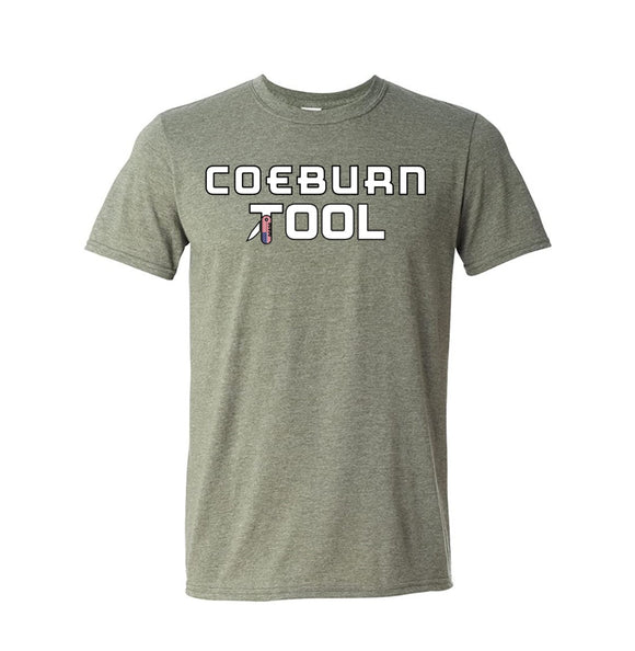 Coeburn Tool American Flag LG Logo Heather Green Short Sleeve T-Shirt 2XL