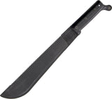 Ontario Camp & Trail Machete Black Handle 1095 Carbon Steel Sawback Blade