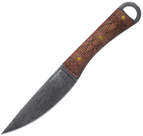 Condor Lost Roman Walnut Wood 1075HC Fixed Blade Knife w/ Sheath 10295HC 
