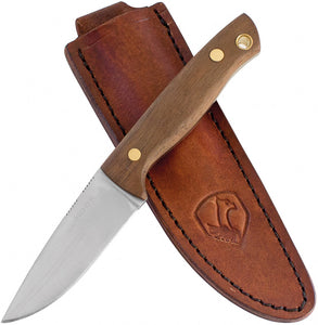 Condor Mayflower Stainless Fixed Satin Blade Knife w/ Leather Belt Sheath 15034C