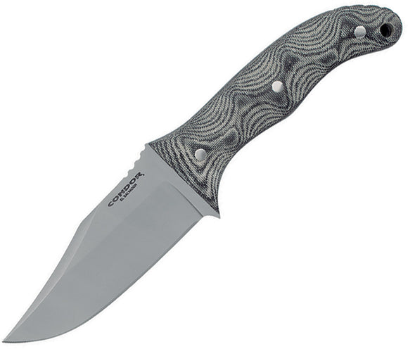 Condor Little Bowie Fixed Blade Knife Black & Gray Micarta 1075HC 182145HC