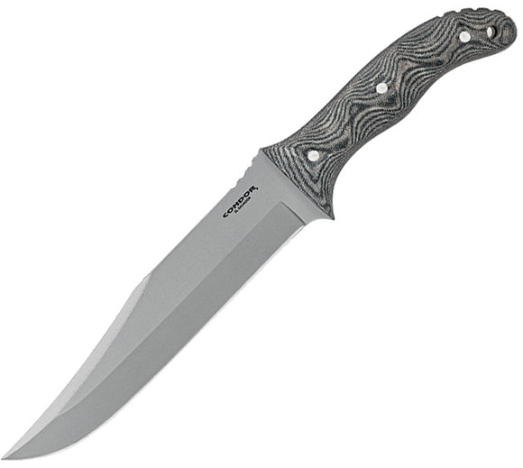 Condor Belgian Bowie Fixed Blade Knife Black & Gray Micarta 1075HC 182575HC