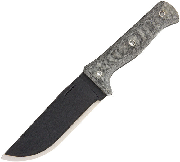Condor Crotalus Fixed Black 1075 High Carbon Steel Blade Knife with Sheath 25755HC