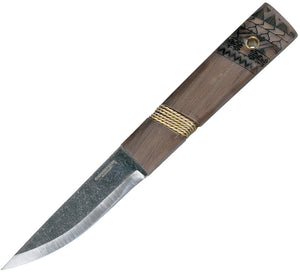 Condor Indigenous Puukko Walnut Fixed 1095HC Steel Knife w/ Sheath 281139HC