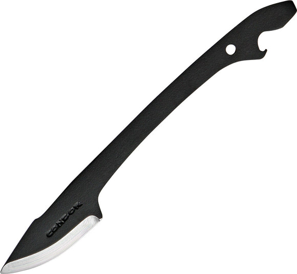Condor Bird Bottle & Trout One Piece Carbon Steel Black Fixed Blade Knife 301HC