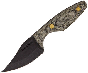 Condor 5" Bombus Fixed Black 1075 High Carbon Steel Blade Knife with Sheath 302HC5