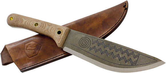 Condor Primitive Sequoia Steel Fixed Blade Natural Canvas Micarta Knife 390684