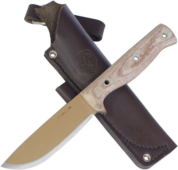 Condor Desert Romper Micarta Handle Knife with Leather Sheath - 390945