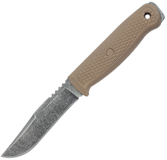 Condor Bushglider Desert Tan 1095hc Fixed Blade Knife 394842hc